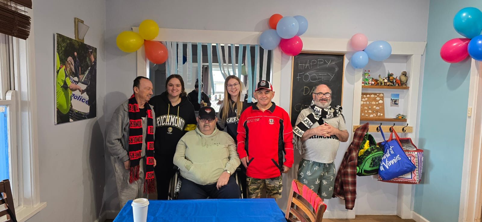 Participants celebrating Footy Day together